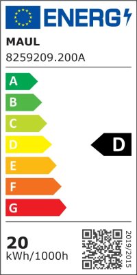 LED-Standleuchte MAULsirius colour vario sensor - schwarz Energielabel